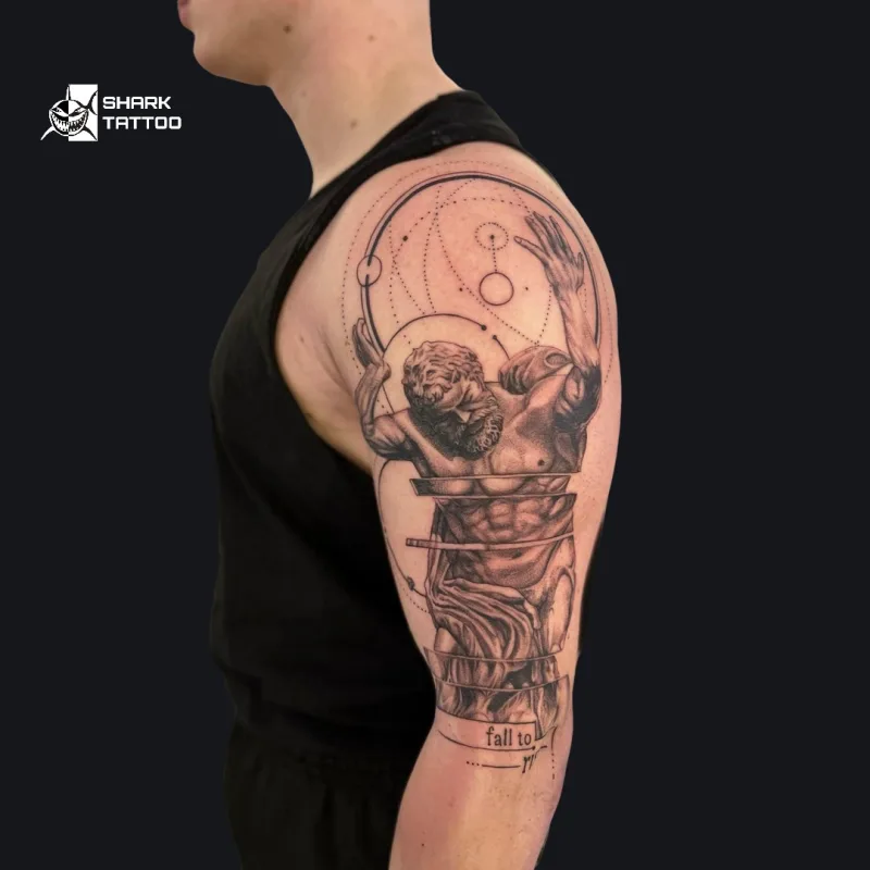 ⚡ Atlas-inspiriertes Arm-Tattoo – Stärke und Bürde ⚡