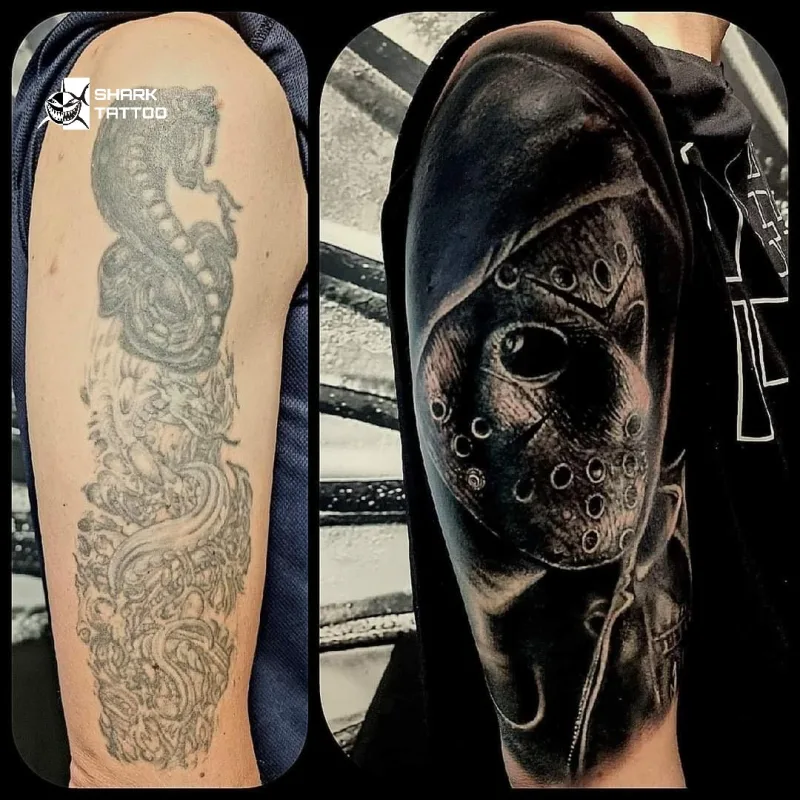 cover tattoo  - Hannibal Lecter tattoo