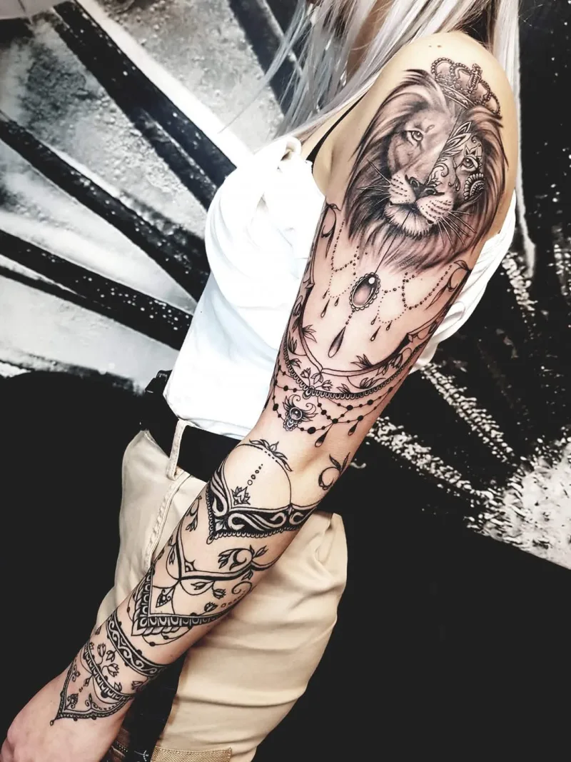 Lion and mandala