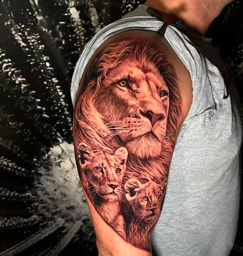 Lion and cubs